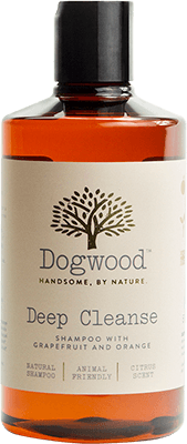 A bottle of Dogwood shampoo