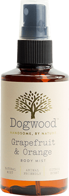 A bottle of Dogwood shampoo