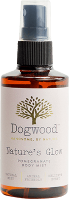 A bottle of Dogwood shampoo