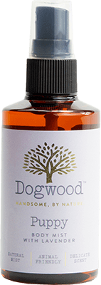 A bottle of Dogwood shampoo